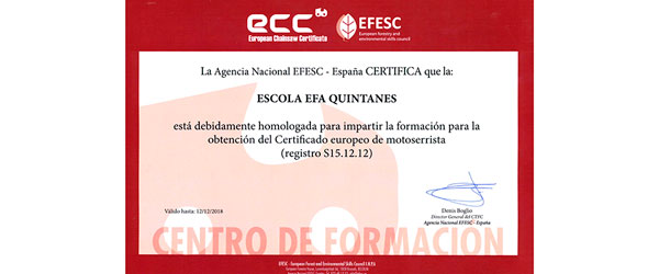 L'Escola EFA Quintanes rep el certificat de centre de formació forestal europeu