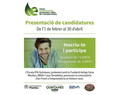 Prize "Premi Emprenedoria Quintanes/BBVA entorn rural"